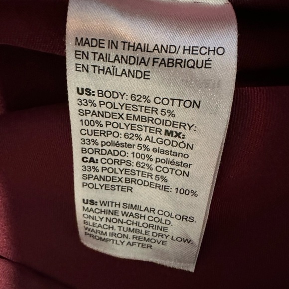 Chico's Maroon Red No Iron Stretch Button-Down Shirt - Picture 9 of 15